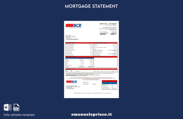 stile verificato Costa Rica Il modello di estratto conto del mutuo bancario dell